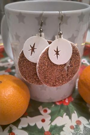 Christmas round earrings