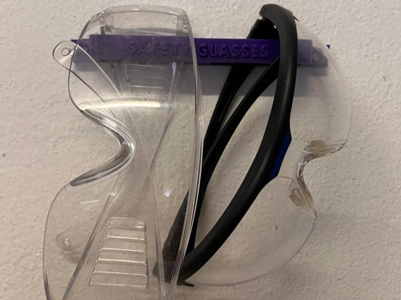 Safety glasses wall mount