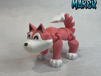 Cute Flexi Wolf — Articulated, Print-in-Place