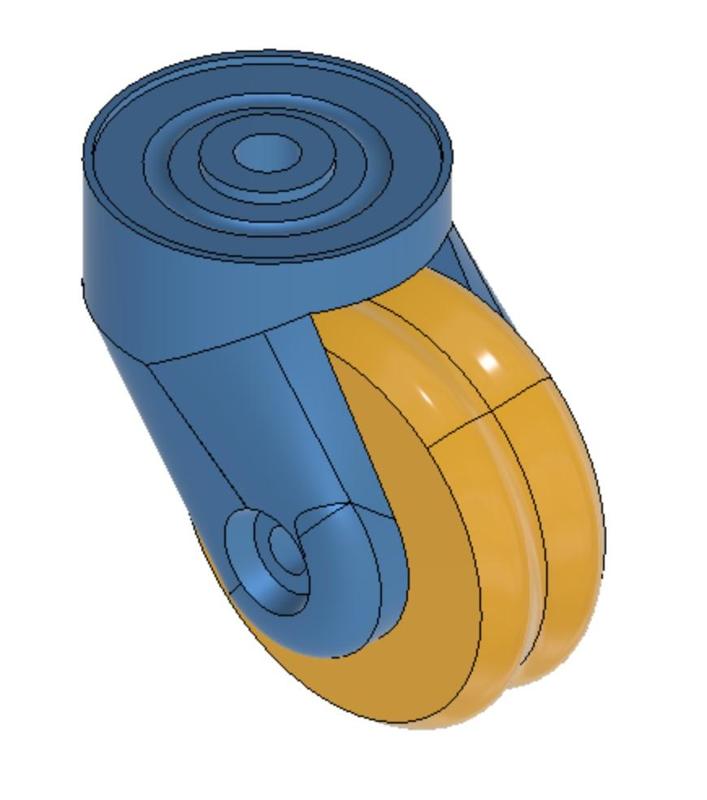 Suitcase wheel and castor