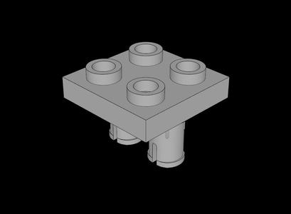 Lego Compatible (15092.dat) Plate  2 x  2 with  2 Pins