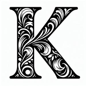 Frottage creation: letter K (version 1)