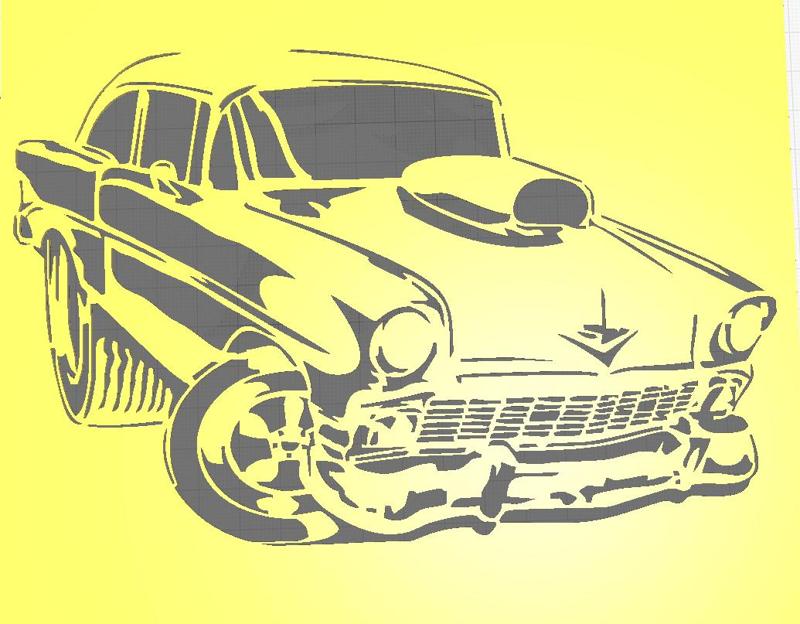 56 Chevy cartoon ver. Stencil