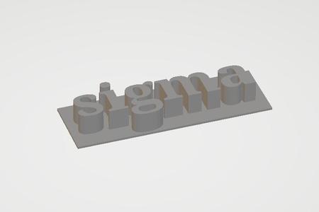 Sigma name plate