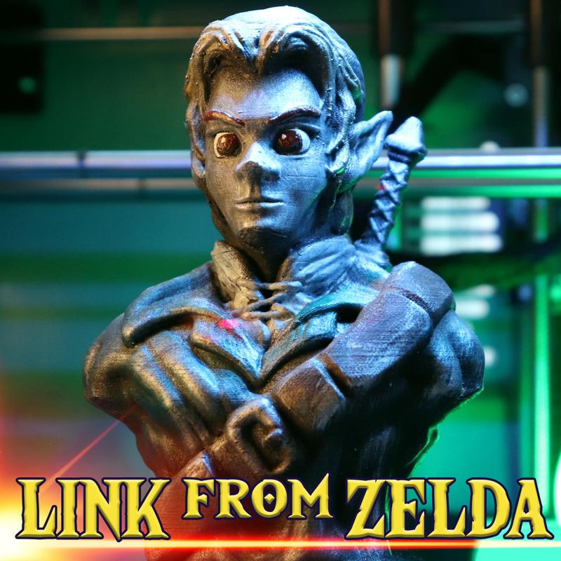 "Link" from the videogame "Zelda" (support free bust)