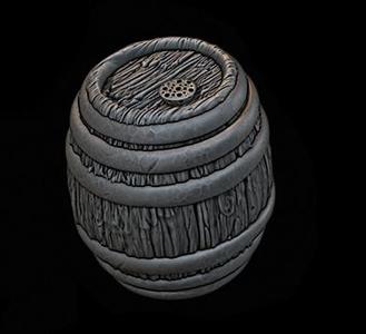 HIGH POLY Wooden Barrel