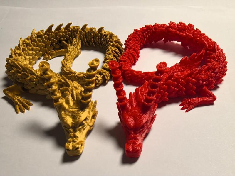 Chinese Dragon—Articulated, Print-in-Place, Hinged Version—Year of the Snake Ingot