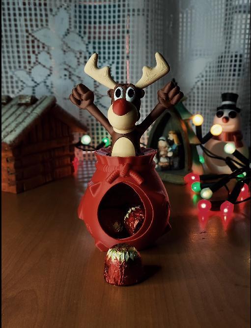 christmas reindeer container