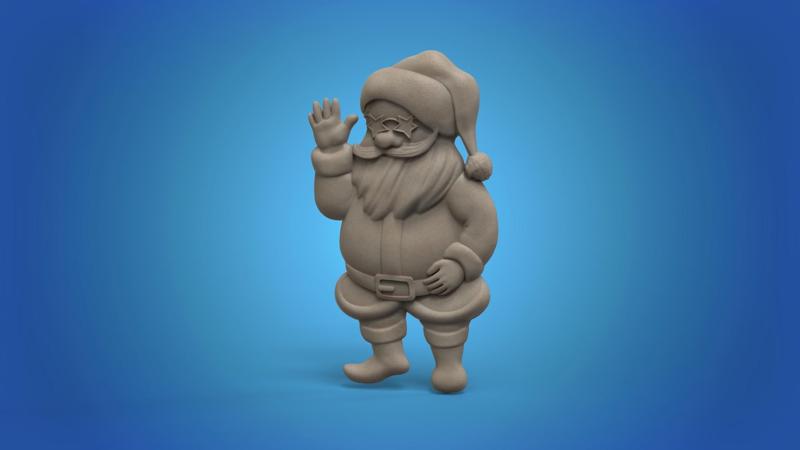 santa claus 3D STL model for 3D printing and CNC router merry christmas