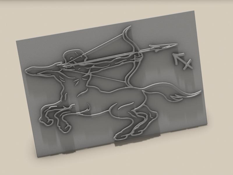 ZODIAC SIGN SAGITTARIUS EMBOSSING SHAPE STAMP IMAGE