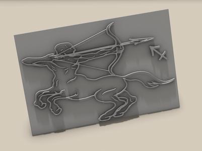 ZODIAC SIGN SAGITTARIUS EMBOSSING SHAPE STAMP IMAGE