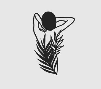 Floral female body - wall art