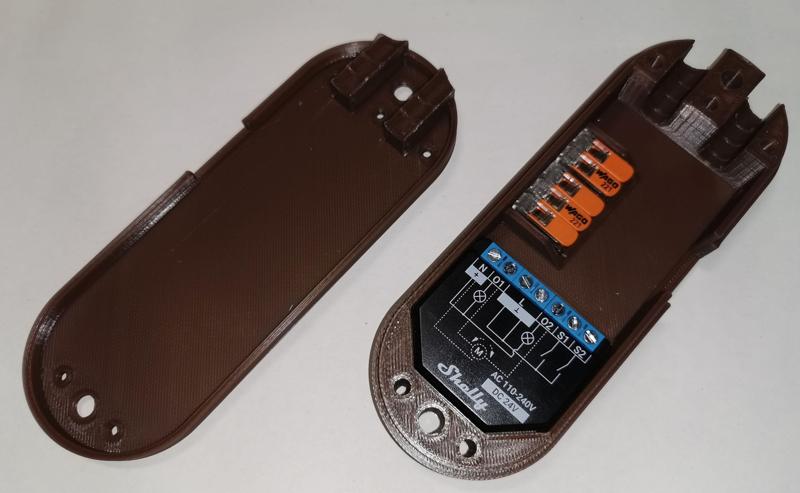 wallmount case for Shelly 2 wiht switch / Wandgehäuse für Shelly 2 mit Schalter