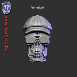 Gangster skull version 2 Penholder and flowerpot