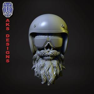 Biker skull version 6 Bas relief wall decor