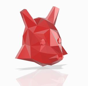 Low poly fox decoration wall