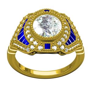 Antique Round Bezel Set Art Deco Engagement Ring