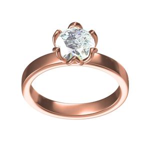 Single Diamond Tulip Setting Solitaire Engagement Ring