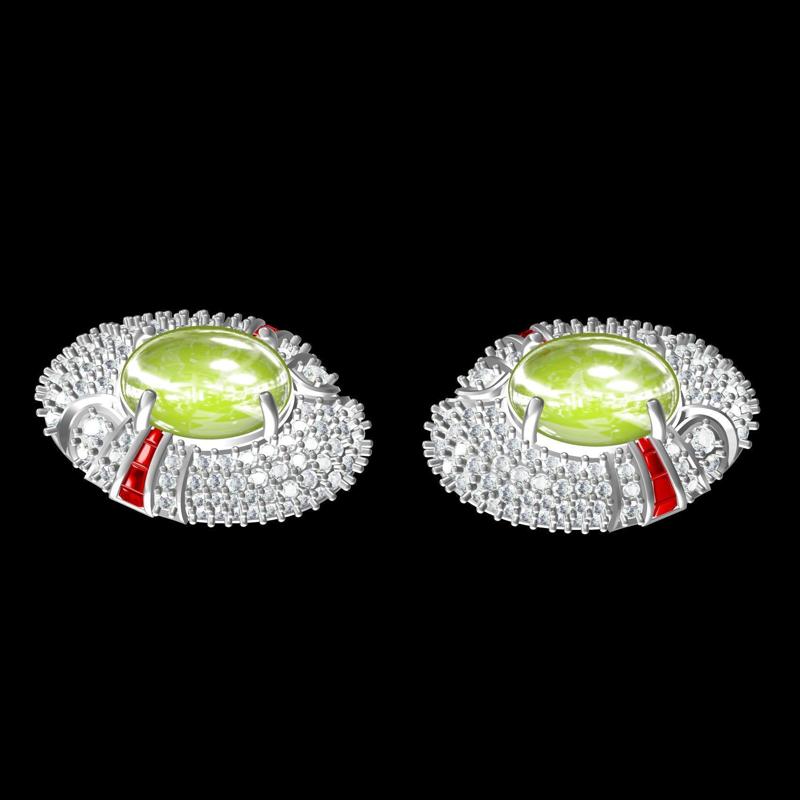 Ellipse Shape Stud Earring