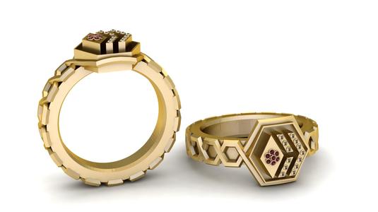 hexagon ring 3D printable model