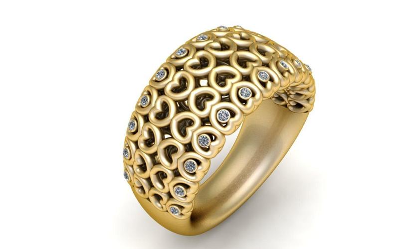 Gold Diamond Ring   3D printable model