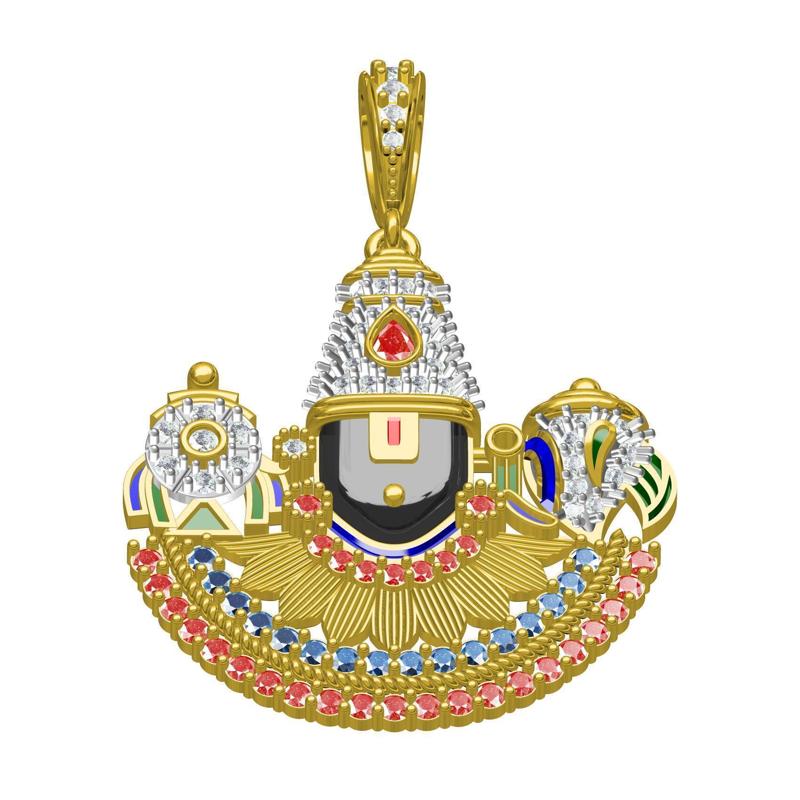 Tirupati Balaji Diamond Pendant