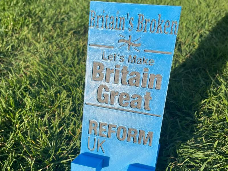 reform UK phone stand