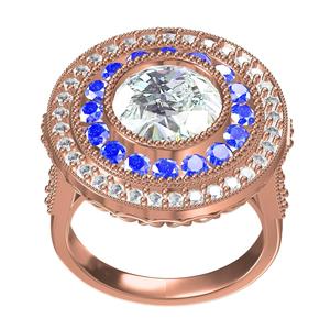 Unique Round Pave Double Halo Cocktail Ring