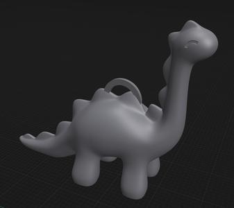 Cute Stylized Dinosaur Toy Keychain REMIX