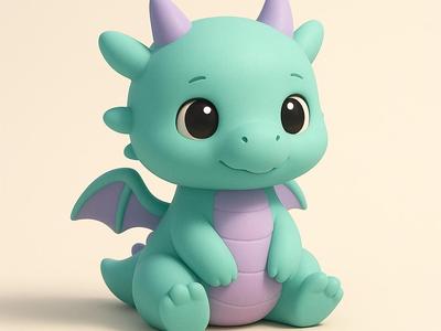 Cute Sitting Dragon