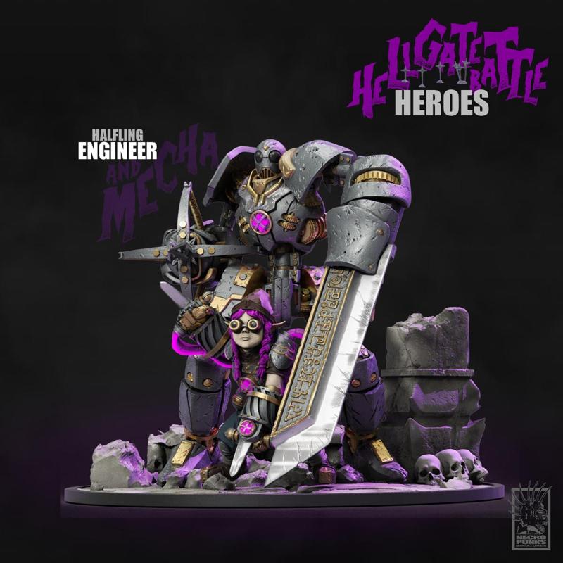Halfling Engineer and Mecha - Heroes - Hell Gate Battle - BUNDLE#11
