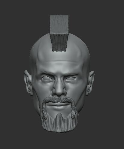 Jason Statham Mohawk Head for Mythic Legions