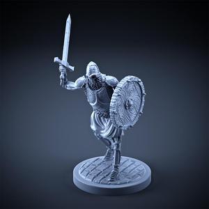 Skeleton - Heavy Infantry - Sword + Round Shield - Attack Pose