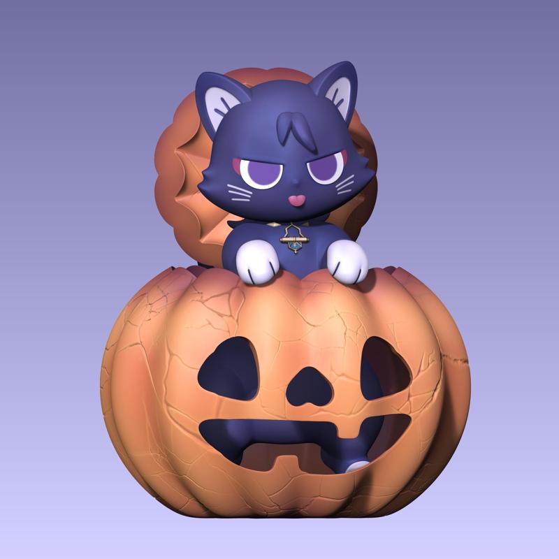 CUTE Spooky Scarameow Pumpkin genshin Impact HAPPY HALLOWEEN