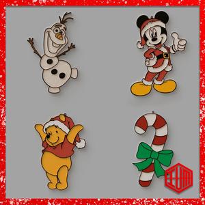 DISNEY MULTICOLORED CHRISTMAS ORNAMENTS PACK - CHRISTMAS TREE ORNAMENTS