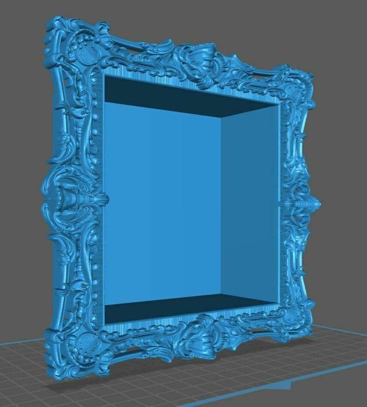 Baroque Frame Case square for miniature dioramas Roman Lappat style