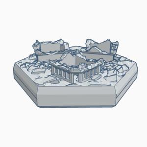 Sci-Fi Destroyed Building 23 Hex Map Scale HMSSFD023
