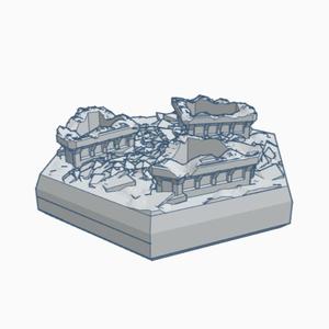 Sci-Fi Destroyed Building 25 Hex Map Scale HMSSFD025