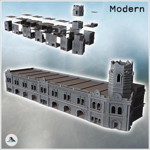 Large urban baroque-style fire station with corner tower (Stalingrad, USSR) (26) - Modern WW2 WW1 World War Diaroma Wargaming RPG Mini Hobby