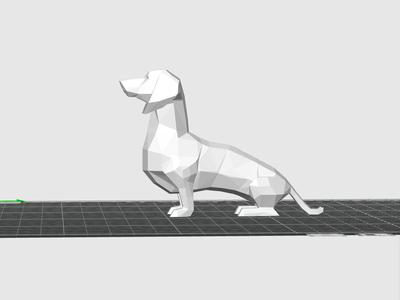Dog dachshund 3D Model Low Poly
