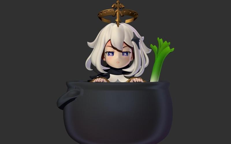 Paimon in the pot - Genshin Impact Fanart