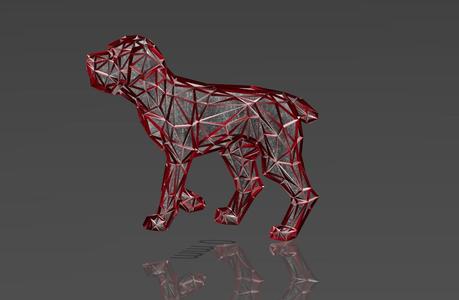 Preacher Dog - Low Voronoi Style - Single Spider Web - LowPoly - Perfect Design - Easy Print - Decor