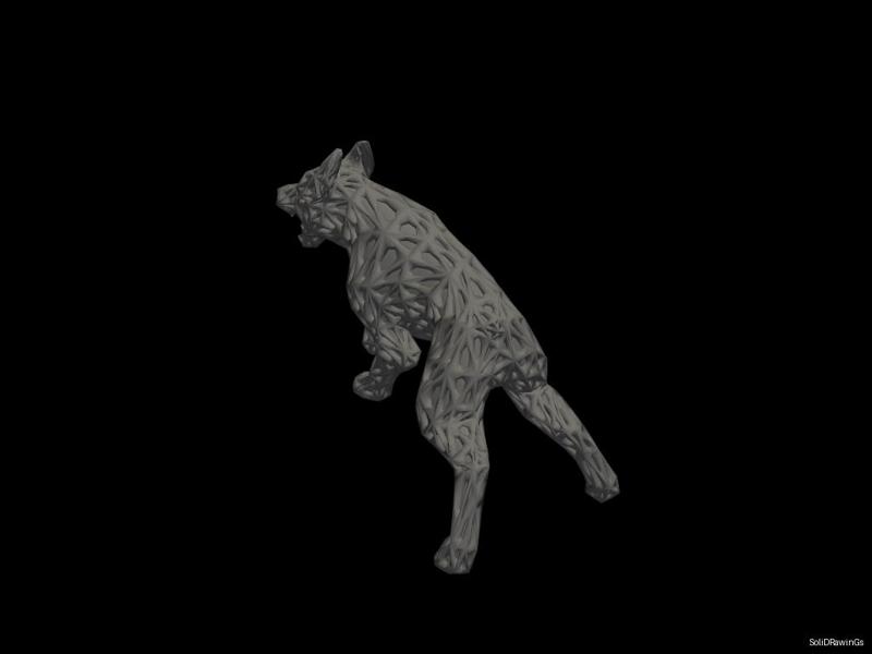 Dark Hunter Dog - Voronoi Style - Spider Web - LowPoly - Perfect Design - Easy Print - Decor