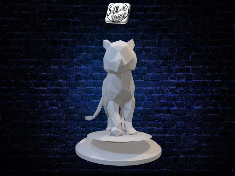Lion Cub - Low Poly - Bust - Excellent Design - Decor