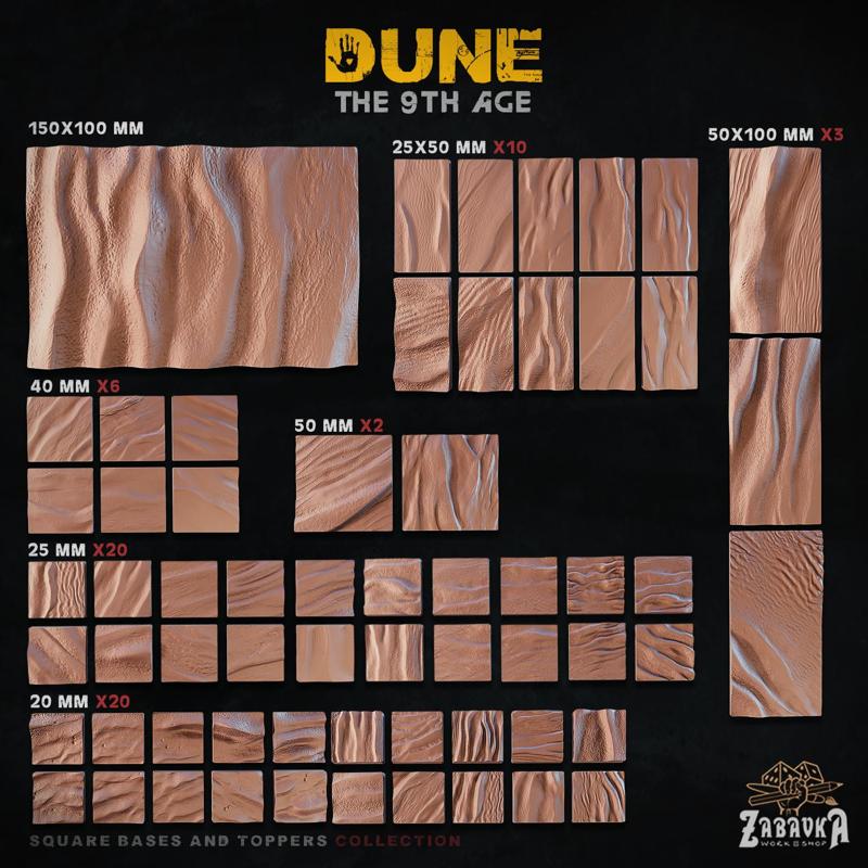 Dune (Square) - Bases and Toppers (The 9th Age)
