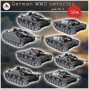German WW2 vehicles pack No. 5 (StuG Sturmhaubitze III and variants) - Germany Eastern Western Front Normandy Stalingrad Berlin Bulge WWII