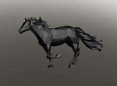 Mystic Shadow Horse  - Low Poly - Excellent Design - Decor