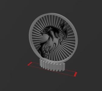 Fire Head Eagle - Q73 - Quick Print Gift - 2D - NO SUPPORT