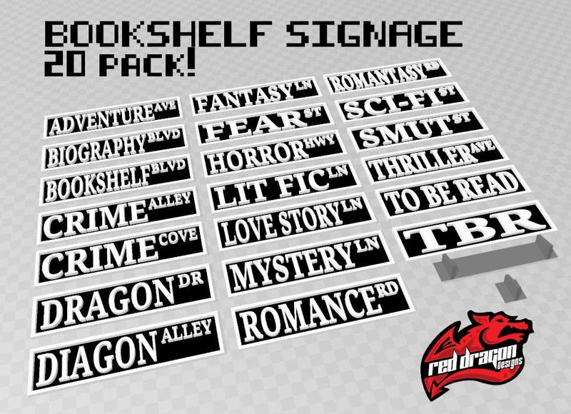 Street Sign Bookshelf Plaques (20 Pack)