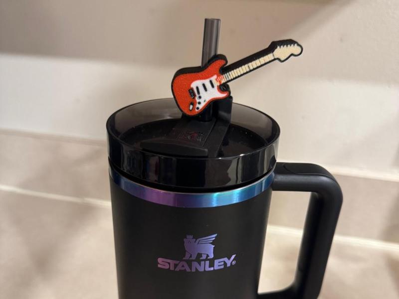 Electric Guitar Stanley Cup Straw Topper